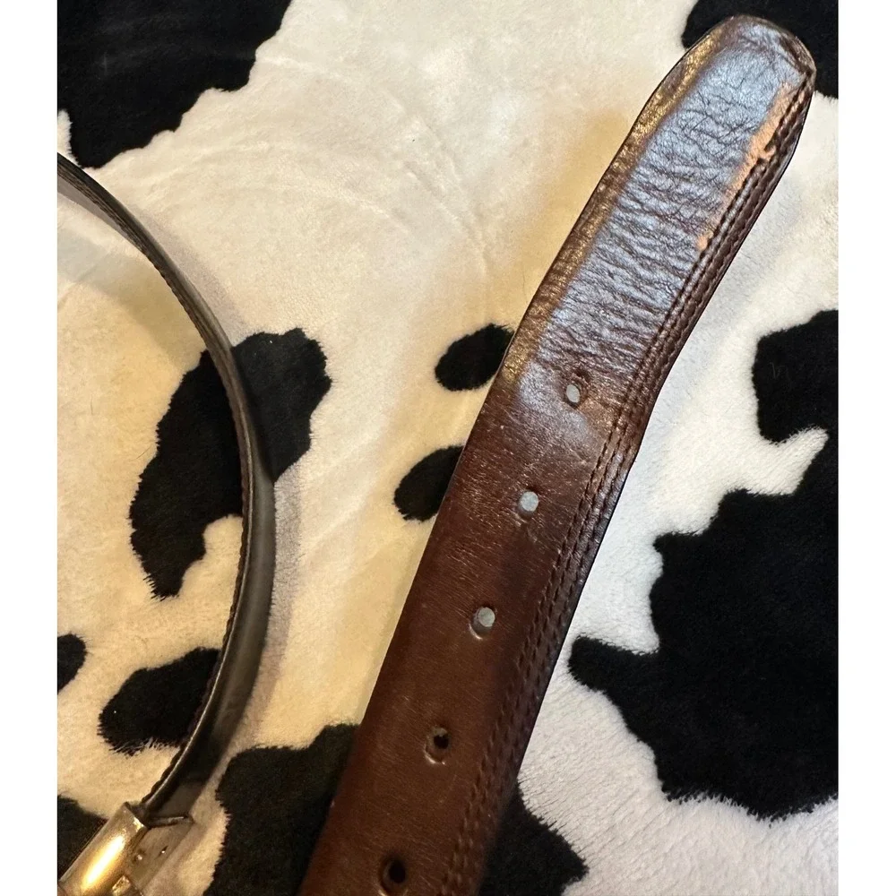 Tommy Bahama Mens‎ Reversible Leather Belt Black Brown Silver Buckle Size 38-40